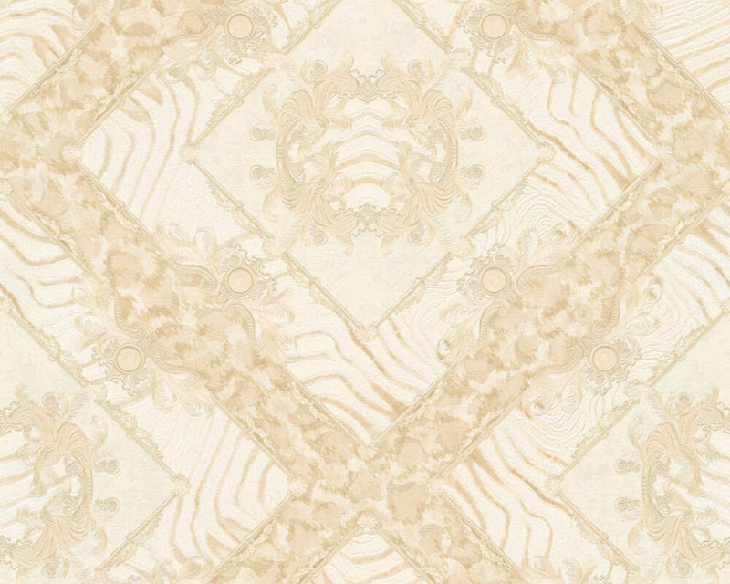 media image for Floral Rhombuses Textured Wallpaper in Beige/Cream 250