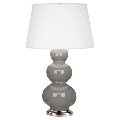 product image of triple gourd smoky taupe glazed ceramic table lamp by robert abbey ra 359x 1 593