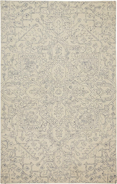 product image for Natal Hand Tufted Ivory and Blue Rug by BD Fine Flatshot Image 1 51