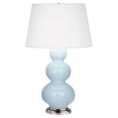 product image of triple gourd baby blue glazed ceramic table lamp by robert abbey ra 361x 1 550