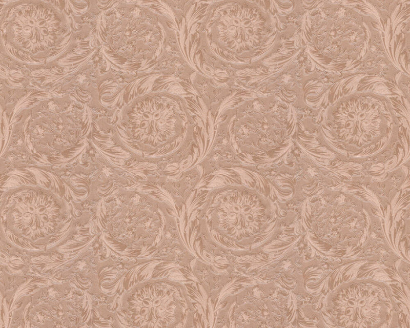 media image for Baroque Textured Damask Wallpaper in Copper/Silver from the Versace IV Collection 256