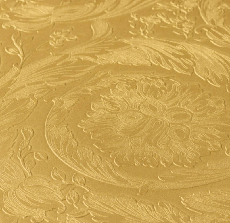 media image for Baroque Textured Damask Wallpaper in Gold from the Versace IV Collection 252