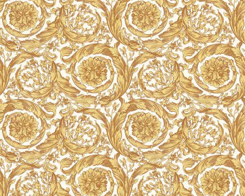 media image for Baroque Textured Damask Wallpaper in Browns/Metallic from the Versace IV Collection 278