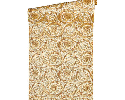 product image for Baroque Textured Damask Wallpaper in Browns/Metallic from the Versace IV Collection 44