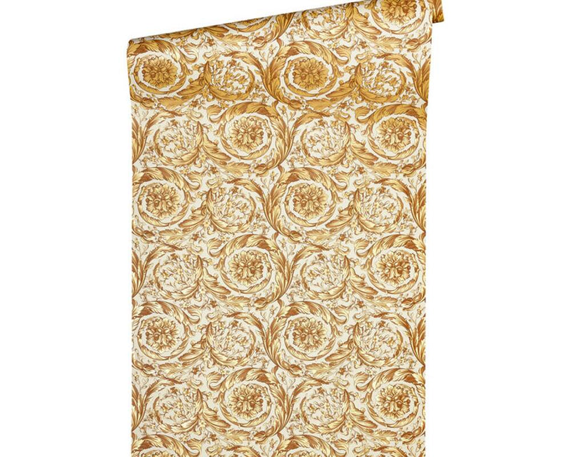 media image for Baroque Textured Damask Wallpaper in Browns/Metallic from the Versace IV Collection 266