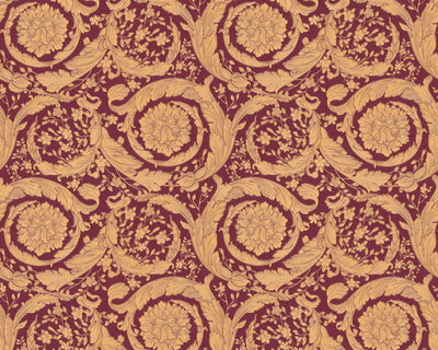 product image of Baroque Textured Damask Wallpaper in Red/Beige from the Versace IV Collection 595