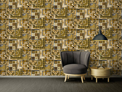 product image for Classical Deco Textured Damask Wallpaper in Black/Gold from the Versace IV Collection 59