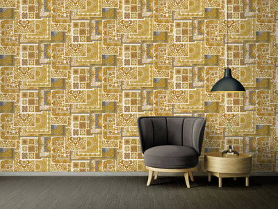 product image for Classical Deco Textured Damask Wallpaper in Cream/Gold from the Versace IV Collection 66