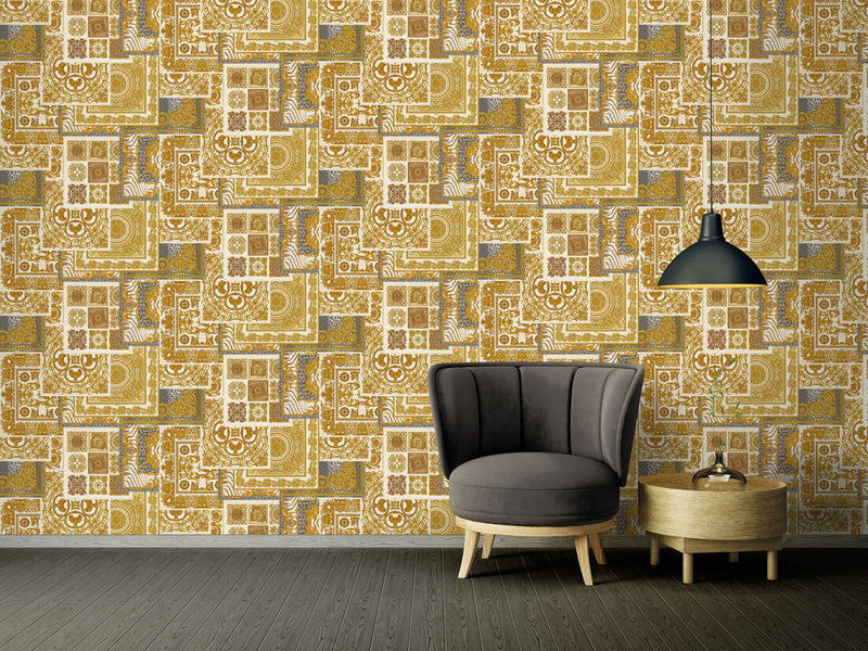 media image for Classical Deco Textured Damask Wallpaper in Cream/Gold from the Versace IV Collection 214