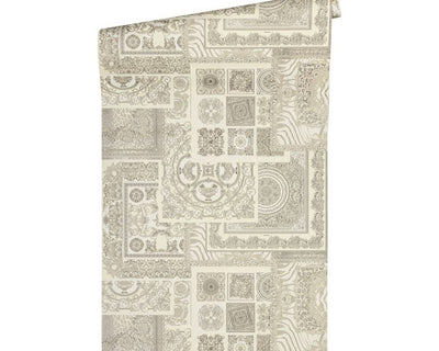 product image for Classical Deco Textured Damask Wallpaper in Grey/Metallic from the Versace IV Collection 49