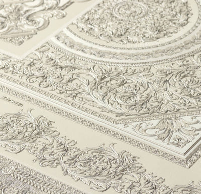 product image for Classical Deco Textured Damask Wallpaper in Grey/Metallic from the Versace IV Collection 73