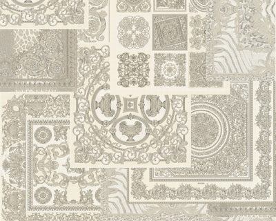 product image of Classical Deco Textured Damask Wallpaper in Grey/Metallic from the Versace IV Collection 591