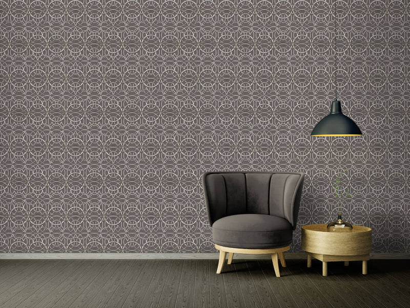 media image for Modern Geometric Textured Wallpaper in Grey/Silver from the Versace IV Collection 253