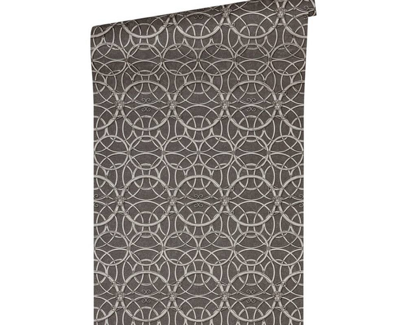 media image for Modern Geometric Textured Wallpaper in Grey/Silver from the Versace IV Collection 271