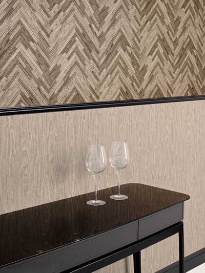 product image for Woodgrain Textured Wallpaper in Beige/Brown from the Versace IV Collection 45