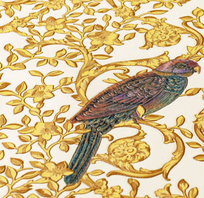 product image for Floral Bird Scrollwork Textured Wallpaper in Gold/Cream from the Versace IV Collection 29