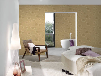 product image for Medusa Head Silhouette Textured Wallpaper in Gold from the Versace V Collection 48