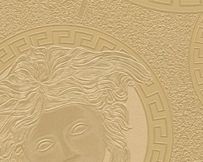 product image for Medusa Head Silhouette Textured Wallpaper in Gold from the Versace V Collection 70