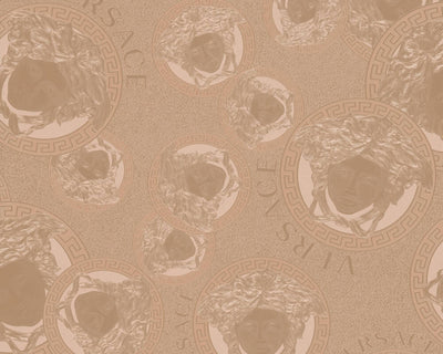 product image of Medusa Head Silhouette Textured Wallpaper in Gold/Beige by Versace Home 512