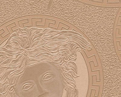 product image for Medusa Head Silhouette Textured Wallpaper in Gold/Beige from the Versace V Collection 91