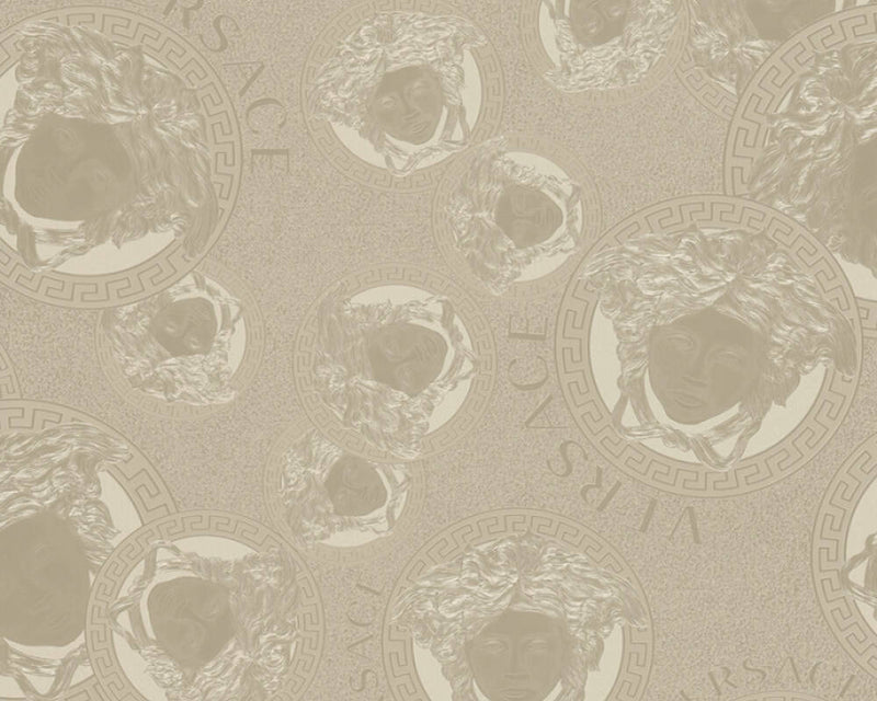 media image for Medusa Head Silhouette Textured Wallpaper in Gold/Grey by Versace Home 278