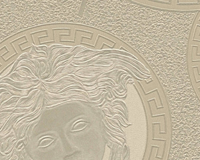 product image for Medusa Head Silhouette Textured Wallpaper in Gold/Grey from the Versace V Collection 85