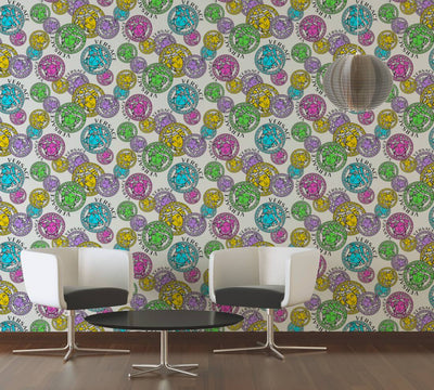 product image for Medusa Head Textured Wallpaper in White/Multi from the Versace V Collection 78