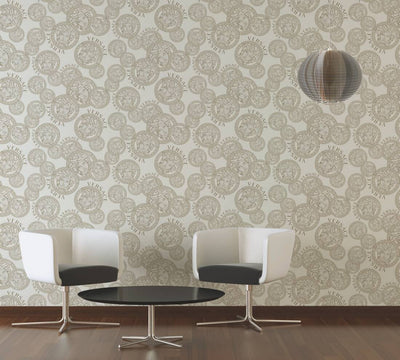 product image for Medusa Head Textured Wallpaper in Gold/Cream from the Versace V Collection 30