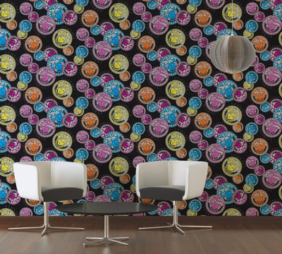 product image for Medusa Head Textured Wallpaper in Black/Multi from the Versace V Collection 35