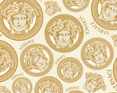 product image for Medusa Head Textured Wallpaper in Gold/Black by Versace Home 69