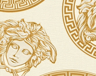 product image for Medusa Head Textured Wallpaper in Gold/Black from the Versace V Collection 79