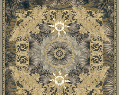 product image of Baroque Ornaments Textured Wallpaper in Black/Gold by Versace Home 535