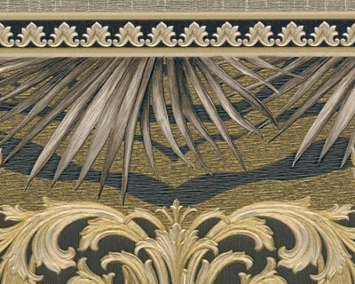 product image for Baroque Ornaments Textured Wallpaper in Black/Gold from the Versace V Collection 15