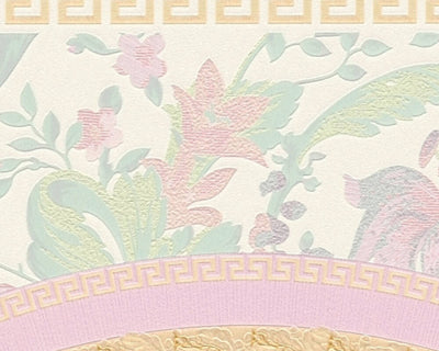 product image for Baroque Circle Textured Wallpaper in Cream/Multi from the Versace V Collection 29