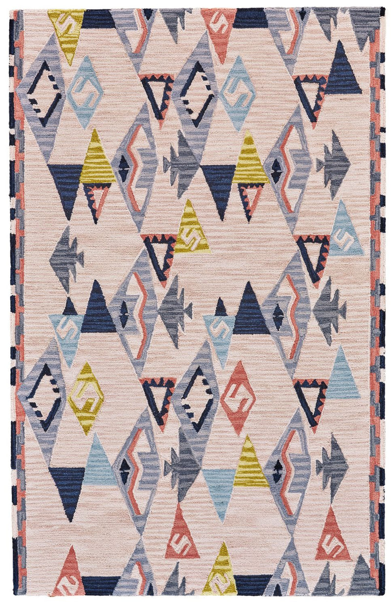 media image for Fariza Hand Tufted Pink and Blue Rug by BD Fine Flatshot Image 1 292