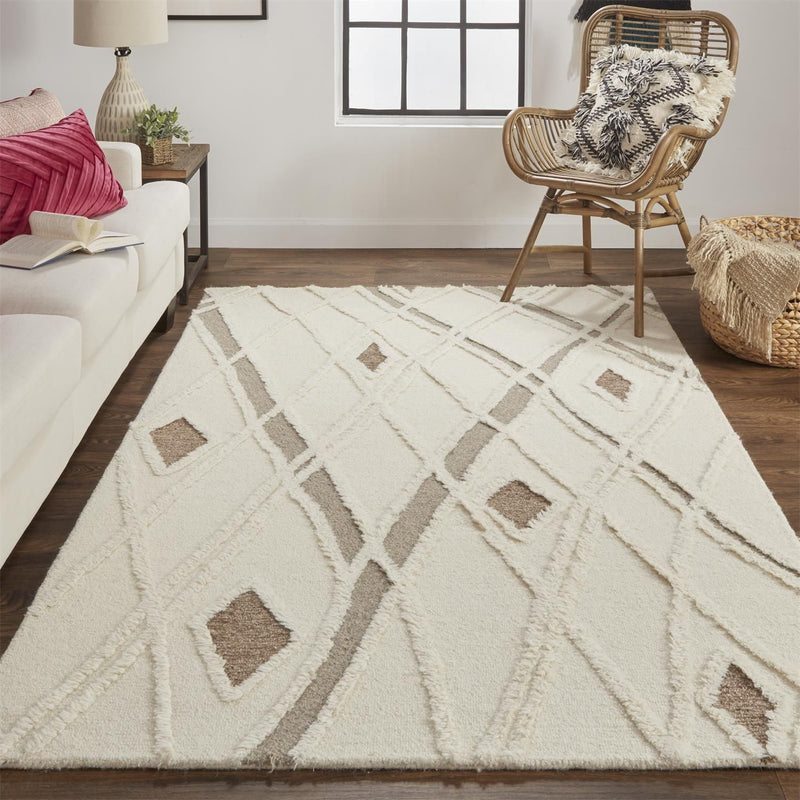 media image for Elika Hand Tufted Ivory and Beige Rug by BD Fine Roomscene Image 1 297