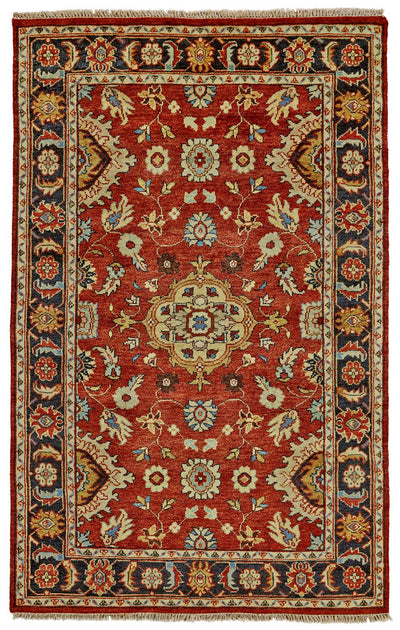 product image of Alden Hand Knotted Rust and Gold Rug by BD Fine Flatshot Image 1 559