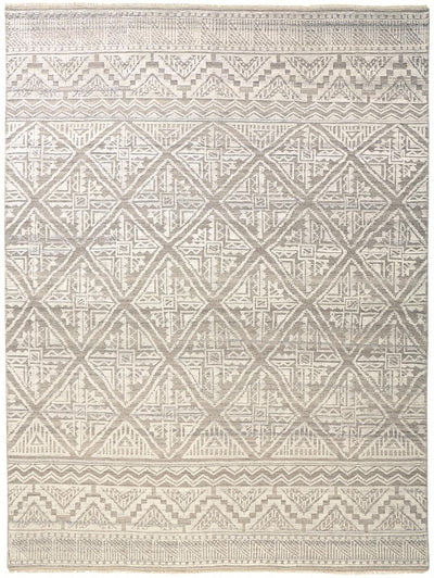 product image of Eckhart Hand Knotted Ivory and Tan Rug by BD Fine Flatshot Image 1 595