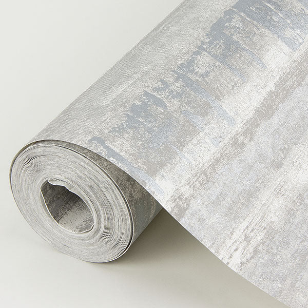 media image for Rakasa Silver Distressed Stripe Wallpaper from the Lustre Collection by Brewster Home Fashions 236