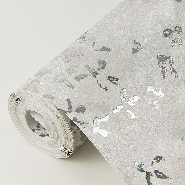 media image for Arian Silver Inkburst Wallpaper from the Lustre Collection by Brewster Home Fashions 261