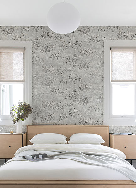 media image for Arian Silver Inkburst Wallpaper from the Lustre Collection by Brewster Home Fashions 252