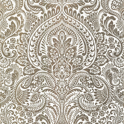 product image of Artemis Gold Floral Damask Wallpaper from the Lustre Collection by Brewster Home Fashions 528