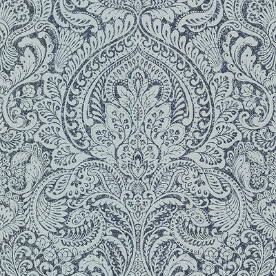 product image for Artemis Sapphire Floral Damask Wallpaper from the Lustre Collection by Brewster Home Fashions 74
