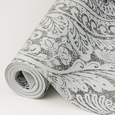 product image for Artemis Silver Floral Damask Wallpaper from the Lustre Collection by Brewster Home Fashions 62