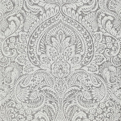 product image of Artemis Silver Floral Damask Wallpaper from the Lustre Collection by Brewster Home Fashions 566