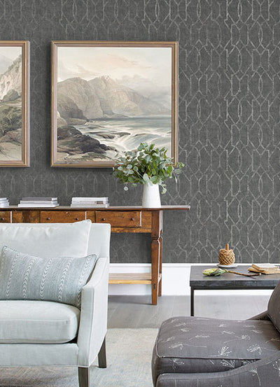 product image of Ziva Silver Trellis Wallpaper from the Lustre Collection by Brewster Home Fashions 580