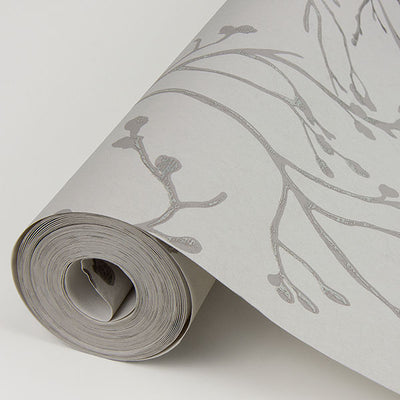 product image for Koura Silver Budding Branches Wallpaper from the Lustre Collection by Brewster Home Fashions 11