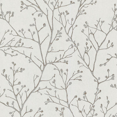 product image of Koura Silver Budding Branches Wallpaper from the Lustre Collection by Brewster Home Fashions 510