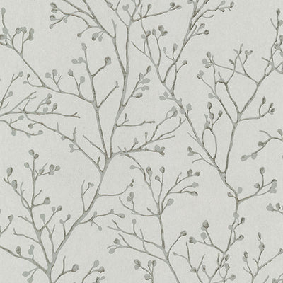 product image of Koura Platinum Budding Branches Wallpaper from the Lustre Collection by Brewster Home Fashions 514