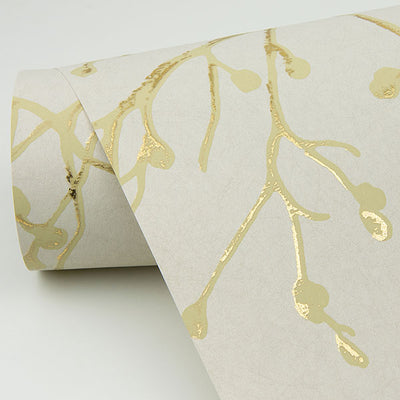 product image for Koura Gold Budding Branches Wallpaper from the Lustre Collection by Brewster Home Fashions 10